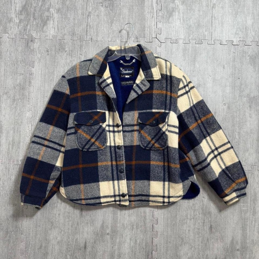 Vintage Shanhouse Wool Crop Plaid Jacket‎ Women's Large